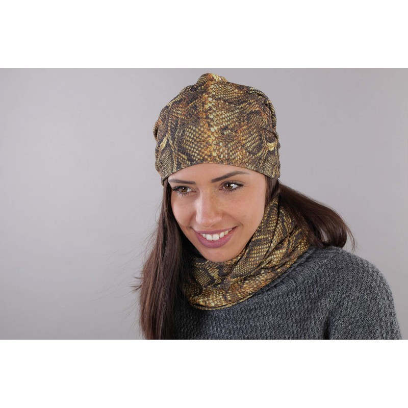 styleBREAKER 04024174 Women's Beanie Hat with Snake Python Pattern and