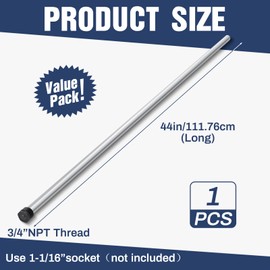 Tandefio 1 Pcs Anode Rod for Hot Water Heater Aluminum Zinc Compatible with Rheemm A. O. Smith, Replacement NPT Hot Water Tank Anode Rod, Corrosion Protect, Rotten Egg Smell(3/4 Npt X 44 Inches,)