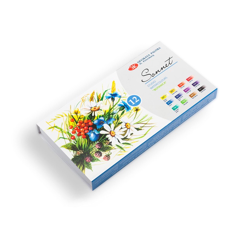 Sonnet Watercolour Paint Set, 12 Watercolour Paints for Floral &