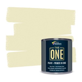 THE ONE All-In-One Paint & Primer - Cream Satin, 8.5 Fl Oz/250ml Sample | 1 Coat Formula | Easy Indoor & Outdoor Decorating for Home & Garden Walls, Floors & Furniture | Water-Based & Low VOC