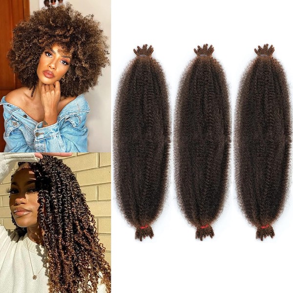 Afro Twist Hair 12 Inch 3 Packs, Springy Afro Twist