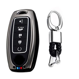 TECART Key Fob Cover Fit for Nissan Altima Armada Key Case Key Housing Shell Key Accessories Protector 5 Button Black