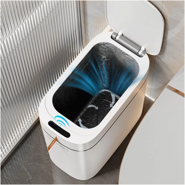 Funest Automatic Bathroom Trash Can with Lid- 3.5 Gallon Rechargeable