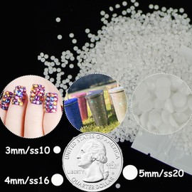 22000 pcs White Resin Rhinestones for Crafts, 5mm 4mm 3mm Bulk Non-Hotfix Pure White Gems Stones Diamonds SS20 SS16 SS10 for DIY Crafts, Nail Art, Tumblers, Mugs Decor