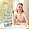 MODOWEY 5 Tiers Metal Rotating Earring Holder Organizer, Exquisite Earring