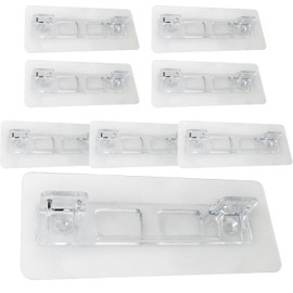 MEETOOT 4PCS Transparent Acrylic No Punch Double Rows Plate Bracket 4.72x1.96x1.63inch Cabinet Shelf Bracket Rows of Fixed Wardrobe Partition Paste Layered Shelf