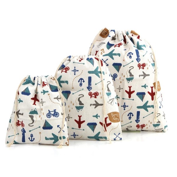 Elizabeth Stylish Cute Glue Drawstring Bag, Large, Medium, Small, 3-Piece Set, Cup Bag, Gymnastics Bag, Kindergarten Preparation, Travel, School, multicolor