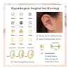 15pare Arete Mujer Piercing Oreja Cartílago Acero Inoxidable