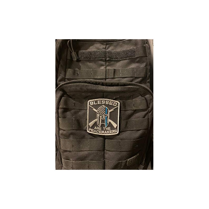 Thin Blue Line Blessed are The Peacemakers Patch Hook &
