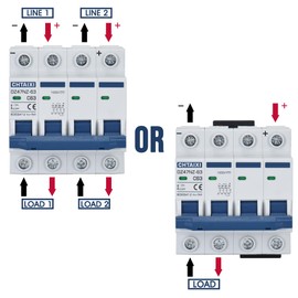 CHTAIXI DC Miniature Circuit Breaker, 4 Pole 1000V 50 Amp Isolator for Solar PV System, Thermal Magnetic Trip, DIN Rail Mount DC Disconnect Switch C50