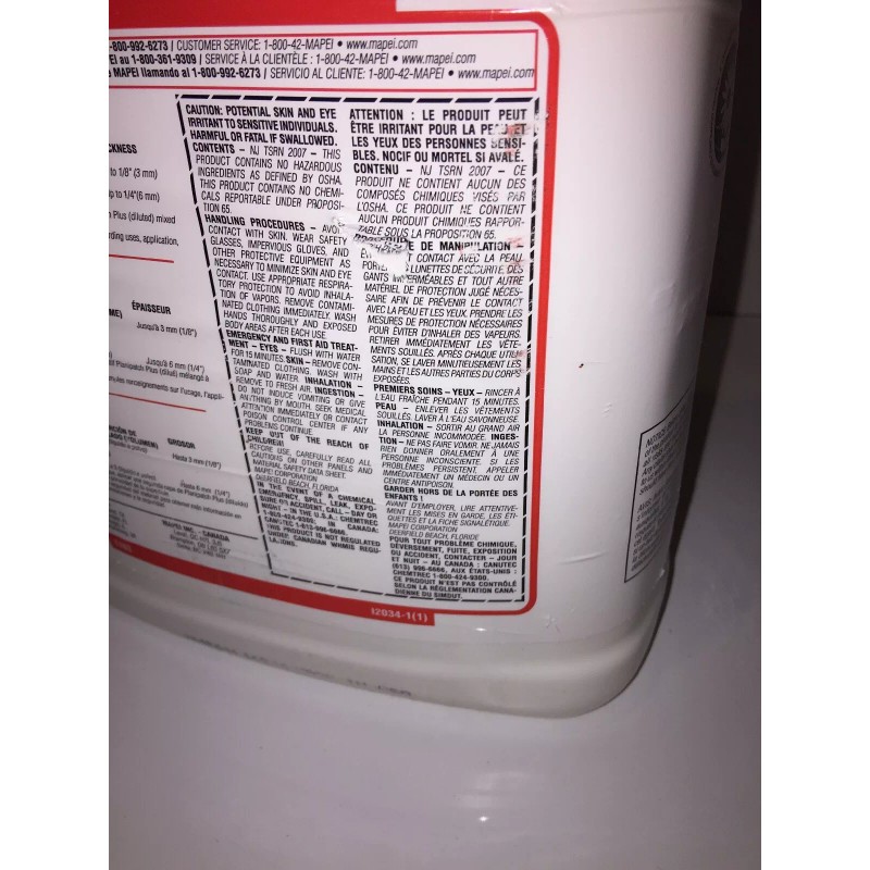 mapi NEW Mapei 1 Gallon Planipatch Plus 7050001 Item 3177