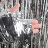CCINEE Foil Fringe Backdrop Curtain Silver Metallic Tinsel Decorative Door