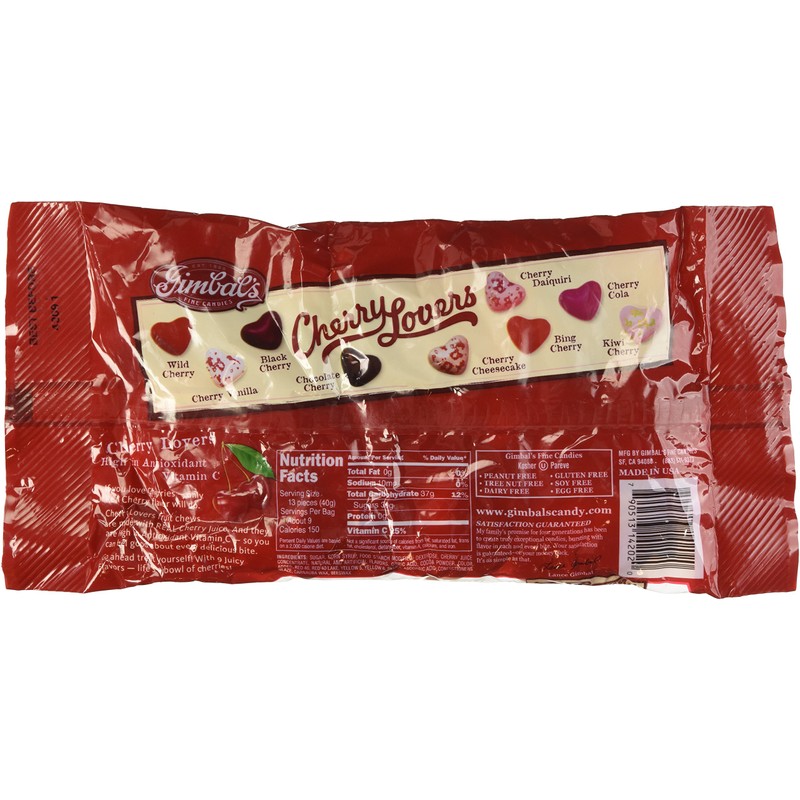 Gimbal's Cherry Lovers Heart Shaped Gourmet Jelly Beans 9 oz,