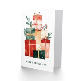 Artery8 Presents Gifts Stack Red Green Pink Blank For Him Or Her Art Xmas Festive Christmas Card