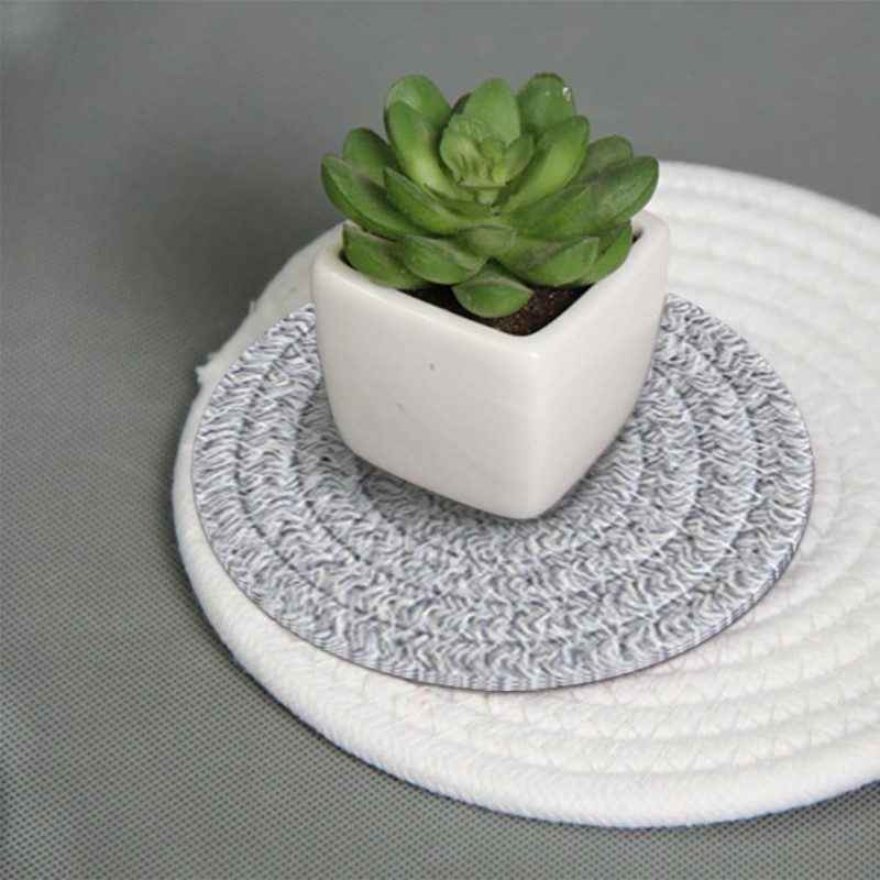 Grey Coasters Absorbent Woven Coaster - Cotton Coaster for Home