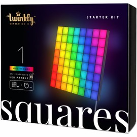 Twinkly Squares Master Panel, RGB LED Panel, Including 1 Main Panel and USB-C Power Supply, Compatible with HomeKit, Alexa and Google Home, Gaming Lights and Streaming, 16M+ Colors