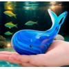 vskikris Blue Glass Whale Figurine Collectibles Hand Blown Art Glass