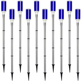 DatingShiny 10pc Solar Powered Driveway Markers - Reflective Driveway Lights Blue Landscape Reflectors for Snow Road Outdoor Yard Parking Sidewalk
