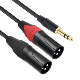 Kabel 3,5 mm auf 2 XLR, Mini-Klinkenstecker auf Dual XLR, Stereo-Audiokabel, Audio-Splitter für Mischkonsole, Studio-Monitore, Computer, Smartphone, Tablet, 1,5 m