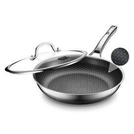 Non Stick Frying Pans, 12.2 inch Hybrid Griddle Skillet with Lid