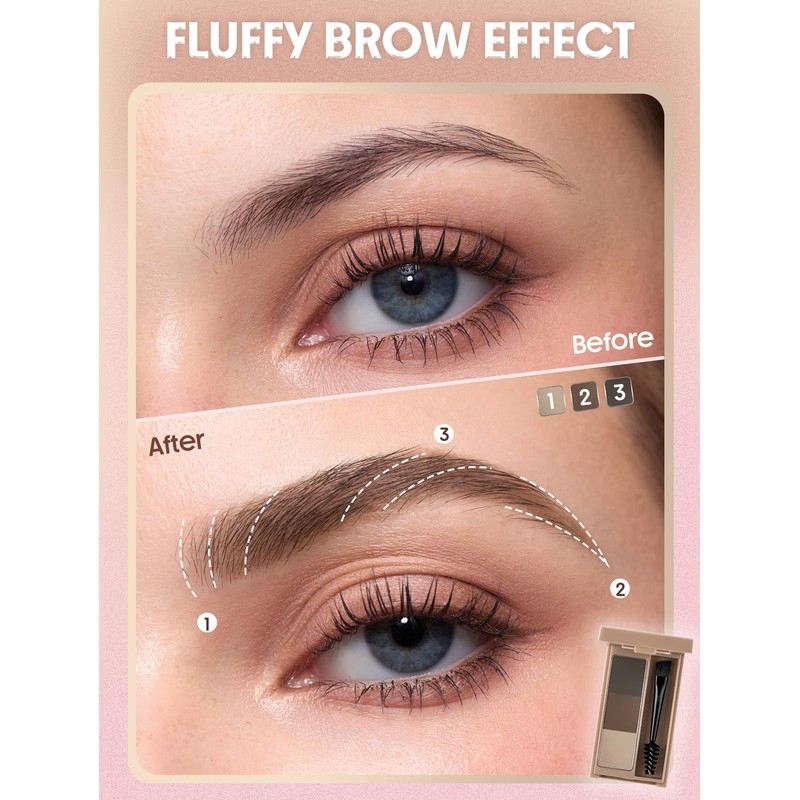 SHEGLAM Eyebrow Design Eyebrow Brown 3 Color Gradation Portable -