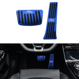 ANFOKAS 2pcs for Kia K5 2023 2022 2021 2020 Sport Style No Drilling Anti-Slip Aluminum Car Auto Foot Pedal Covers Rest Brake Gas Accelerator Pedal Pads - Blue
