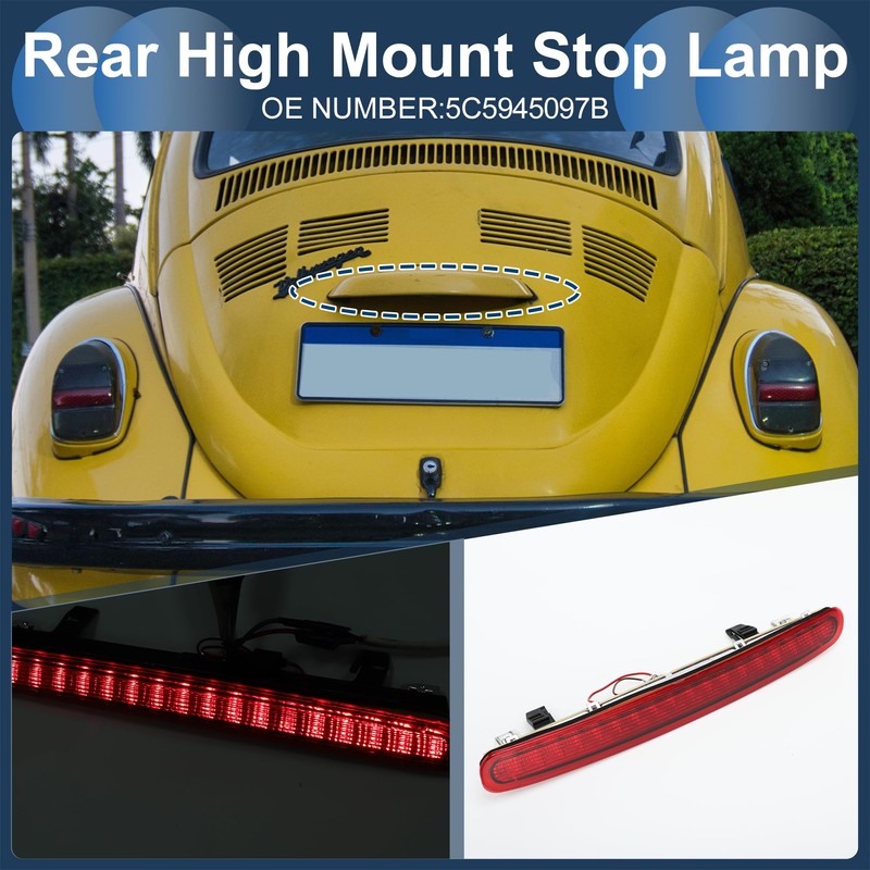 VekAuto LED Third Brake Light Compatible for VW Beetle 2012-2019,