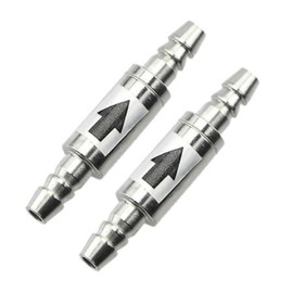 TopHomer CO2 Stainless Steel Check Valve, 4mm Diameter One Way Non-Return Check Valve Anti-Backflow Maintenance Accessories for Aquarium System Fish Tank