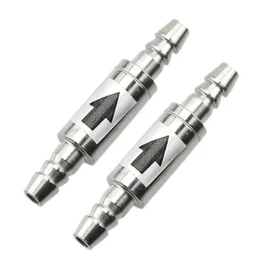 TopHomer CO2 Stainless Steel Check Valve, 4mm Diameter One Way Non-Return Check Valve Anti-Backflow Maintenance Accessories for Aquarium System Fish Tank