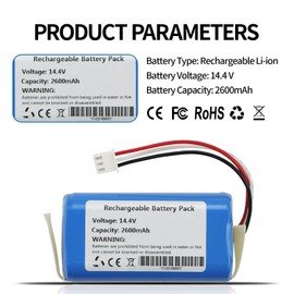 Battery Compatible with Bobsweep Bob PetHair Slam, Bob PetHair Plus,Bob PetHair Vision Plus WVP58021, bObsweep bObi Pet 2.0 Mop NWP20800, iHome AutoVac Eclipse G iHRV2 iHRV2-BLK, Liectroux C30B Robot