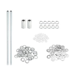 PATIKIL M10 Thread 11.81" Lamp Pipe Kit with Lock Nuts Washers, Fasteners Assortment Hardware for Chandelier Ceiling Light DIY, Zinc Plating