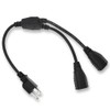 KUNCAN Power Cord Extension Y Splitter - 2 Way Outlet