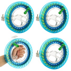 CYEAH 4 Pack Kite String with Reel, 7 Inch Dia Kite Reel Winder Grip Wheel with 656 Ft Flying Line String, Kite Flying Line with Smooth Spool & Tangle-Free Design for Outdoor Kite Flying Experience