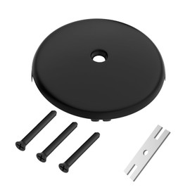 Fibetter Universal Bathtub Drain Overflow Faceplate Kit - One Hole Tub Overflow Cover with Matching Screw, Matte Black