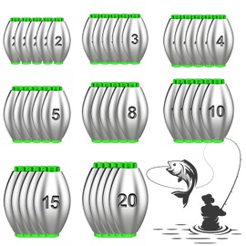 Fishing Lead Removable Lead Fishing Pack of 50 Fishing Lead 2g 3g 4g 5g 8g 10g 15g 20g Base Lead Reusable Against Corrosion for Outdoor Sports Fishing Sea Boat Fishing Beach Fishing