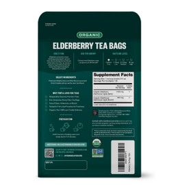 FGO Organic Elderberry Tea, Eco-Conscious Tea Bags, 100 Count, Packaging May Vary (Pack of 1)