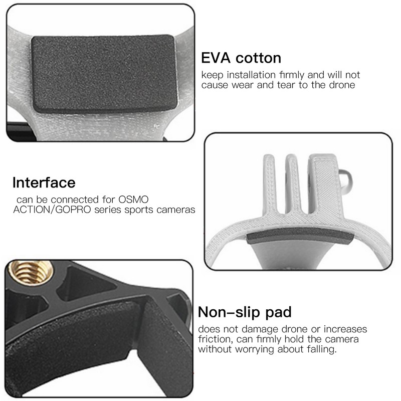 Action Camera RC Drone Top Bracket Clamp Holder Adapter Expansion