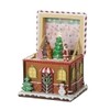 Roman Musical Lighted Box Rotating Gingerbread with Lid Collectible Buildings,