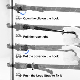 XIANGLE 4 Pack 36 inch Heavy Duty Outdoor Bungee Cords with Hooks - Quick Adjustable, Long Lasting Rubber Bungee Cords with Hooks for Luggage, Tarp, Outdoor (Black)