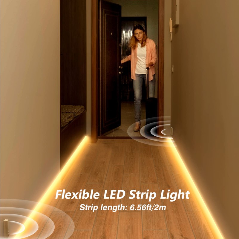 WOBANE Rechargeable Motion Sensor Strip Light, LED Closet Lights,Upgraded Battery