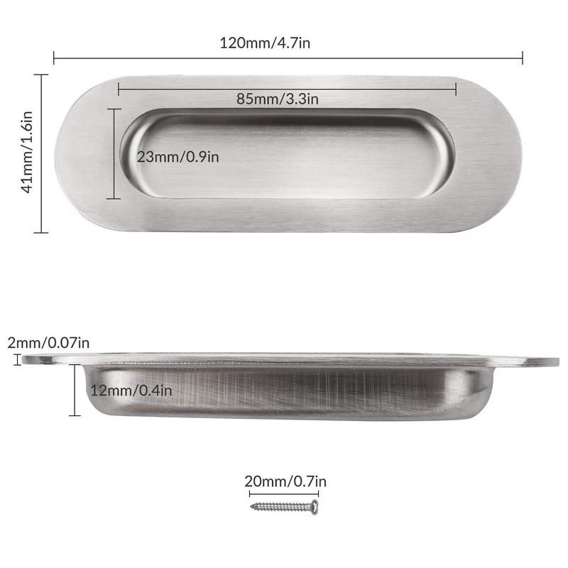YEYIT 2 Pcs Concealed Embedded Flush Sliding Door Pull Handles,