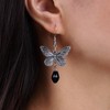 Cimenexe Bohemian Crystal Butterfly Dangle Earrings Silver Amethyst Butterfly Drop