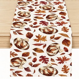 Fall Rugby Maple Leaves Football Table Runner 13x72 Inch