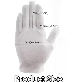 10 Paar weiße Baumwollhandschuhe – Extra dicke Feuchtigkeits-Handschuhe für trockene Hände, Neurodermitis Ekzeme | Weich, hautfreundlich & SPA-tauglich