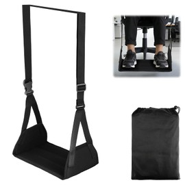 Foot Hammock for Flight, Airplane Foot Rest, Portable Leg Hammock for Flight with Adjustable Straps Support Plate, Compact Folding Travel Accessory for Adults & Kids, Under Desk Car Outdoor Air Travel