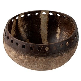 Restaurantware - Coco Casa 21.2 Ounce Coconut Bowls, 10 Reusable Handcrafted With Punchout Design - For Warm And Cold Foods, Smoothies And Salads, Washable By Hand