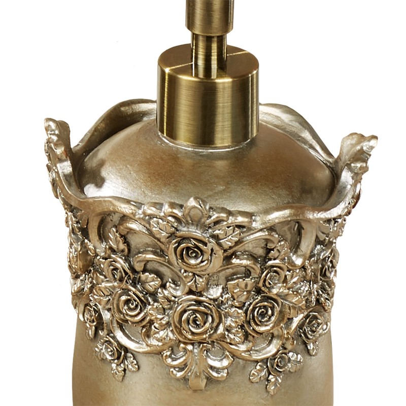 Victoria Rose Satin Gold Lotion Soap Dispenser for Bathroom or