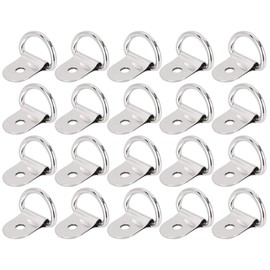 X AUTOHAUX Tie-Down Rings Trailer Anchors D-Ring Fixed Anchor for Car Truck Trailer Cargo RV Boat Iron Stainless Steel Silver Tone 20pcs