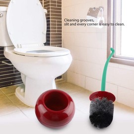 Oumij Cepillo de Baño Lindo Inodoro de Cereza Buena Dureza Limpieza de Cepillos de Tocador Perfecto para Limpiar y Fregar Pisos y Accesorios de Baño(Rojo)