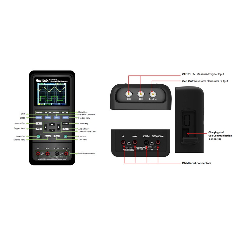 Hantek 2C42 Handheld Oscilloscope Multimeter 2 in 1 Multifunction Tester